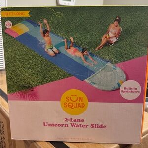 Sun Squad 2-Lane Unicorn Water Slide - Multicolor
